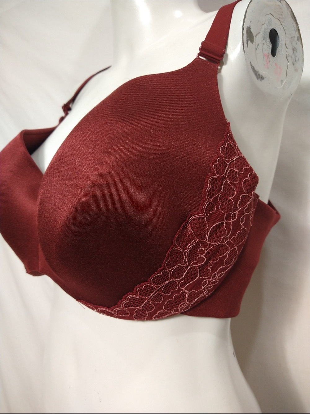 Cacique Full-Coverage Bra - Deep Wine - Picture 3 of 6